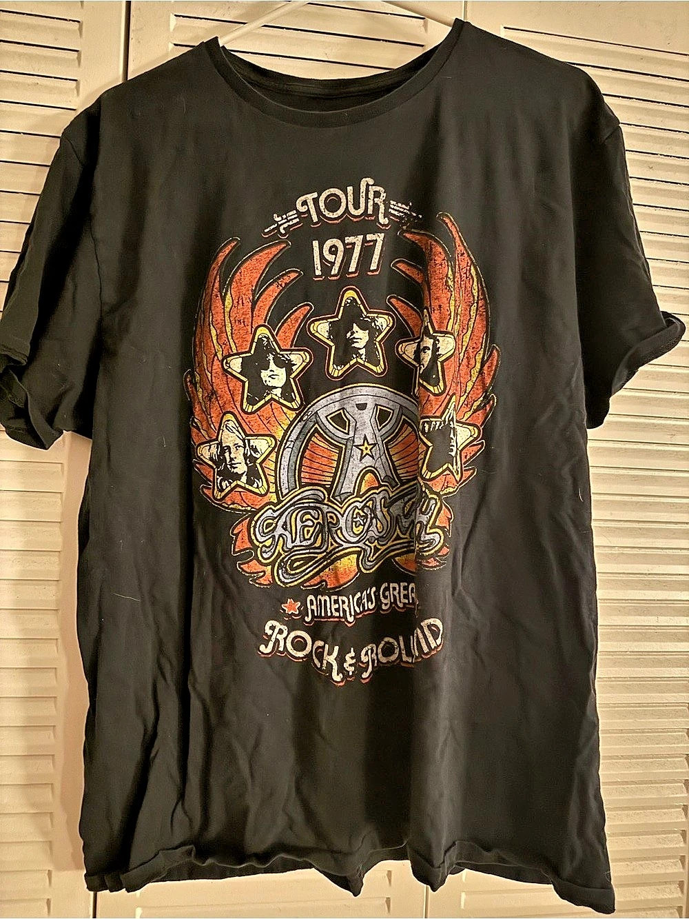 Aerosmith Tour 1977 Graphic T-Shirt Men's Black